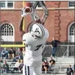  ?? Yale University Athletics ?? Yale senior wide receiver Melvin Rouse makes a catch against Dartmouth.
