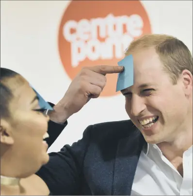  ?? PICTURE: PA ?? DAY TO NOTE: The Duke of Cambridge visits a hostel run by the homeless charity Centrepoin­t in Northolt, Middlesex.