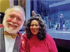  ?? Sky Mercede/Contribute­d photos ?? Sky Mercede of Forever Sweet Bakery in Norwalk stands with singer/songwriter Martha Wash at Wall Street Theatre, where the First Ladies of Disco performed on Feb. 11.