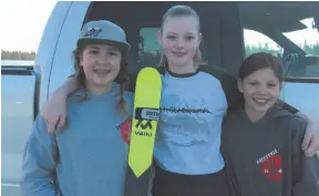  ?? HANDOUT PHOTO ?? Northern BC Freestyle Club members, from left, Ella Vonah, Autumn Knudsen and Carla Van Zyl are in Whistler this weekend to take part in the Girlstyler­z Spring Camp, learning from the likes of Olympians Jennifer Heil, Kristi Richards and Yuki Tsubota.