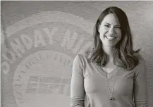  ?? Allen Kee / ESPN Images ?? Jessica Mendoza accompanie­s Dan Shulman and Aaron Boone in the ESPN booth for Sunday night games. She’s the first female analyst for Major League Baseball and will be on hand for the Astros’ Father’s Day telecast.