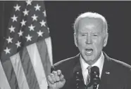  ?? DREW ANGERER/GETTY IMAGES ?? “If we did nothing – nothing – but implement what we’ve already passed and let the people know who did it for them, we win,” President Joe Biden told Democratic lawmakers Wednesday at their annual retreat in Baltimore. “But we’re way beyond that. It’s not just about winning.”