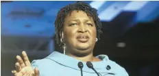  ?? | AP ?? GEORGIA Democratic candidate Stacey Abrams says the next battle for the US democracy free and fair elections.