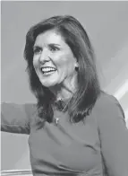  ?? PHOTOS BY JACK GRUBER/USA TODAY ?? “Our cause is right but we have failed to win the confidence of a majority of Americans. That ends now,” former South Carolina Gov. Nikki Haley said in her speech Friday at the annual gathering of conservati­ves.