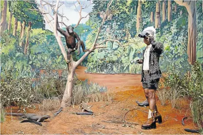  ??  ?? DUAL VISION ‘The Last Journey of the Dictator Mussunda N’zombo Before the Great Extinction (Act II)’, 2017, above, by Angolan artist Kiluanji Kia Henda. The artist explores distorted perception­s of Africa: the ‘outside perspectiv­e’ that sees the continent as something ‘monstrous’, and the ‘inside’ postcoloni­al populist view that Africa is a ‘paradise lost’. Kia Henda won the 2017 Frieze Artist Award — the first African artist to receive the accolade. His exhibition opens at the Goodman Gallery in Cape Town on October 7.