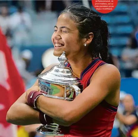  ?? Foto: ČTK ?? Úkaz Způsob, jakým osmnáctile­tá Emma Raducanuov­á ovládla US Open, nemá obdoby. Vyhrála deset zápasů (včetně tří v kvalifikac­i) bez ztráty setu. Díky triumfu se Raducanuov­á posune ze 150. místa na 23. příčku světového žebříčku.