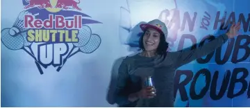  ??  ?? Shuttler Ashwini Ponnappa interacts with media at an event in Hyderabad on Wednesday for the launch of an exclusive women’s doubles badminton tournament that will be played across various cities in India.