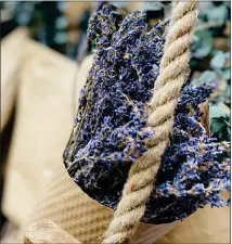  ?? ?? Fragrant lavender bunches from Sage Home Collection­s are just one of the local items featured in the new Wine Down Wednesdays.