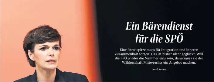  ??  ?? Kann Pamela Rendi-Wagner alle Flügel der Partei hinter sich versammeln? Die jüngste interne Debatte lässt erneut Zweifel daran aufkommen.