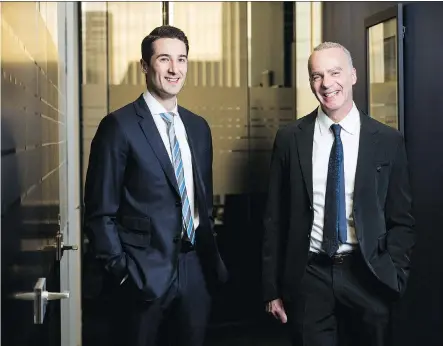  ?? BEN NELMS/FILES ?? Ari Shiff, right, Inflection’s president and chief strategist, and Jamison McAuley, vice-president of investment­s, are focusing their strategies on regional and community banks amid rising rates, deregulati­on and the improving economy in the U.S.