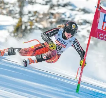  ?? PHOTO AFP ?? La Québécoise Valérie Grenier a pris le quatrième rang du Super-g de la Coupe du monde de Cortina d’ampezzo hier.