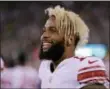  ?? ASSOCIATED PRESS FILE ?? Wide receiver Odell Beckham Jr. caught 77 passes last season with the Giants for 1,025 yards.