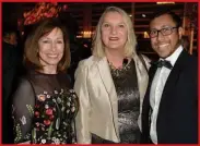  ??  ?? Helen Burstyn, Master of Ceremonies, with Claire Hopkinson, Toronto Arts Council and Ravi Jain, Why Not Theatre