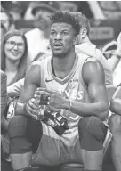  ?? TROY TAORMINA/USA TODAY SPORTS ?? Jimmy Butler still plays for the Minnesota Timberwolv­es, for now.