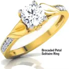  ??  ?? Brocaded Petal Solitaire Ring