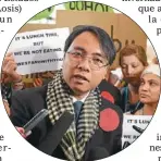  ??  ?? LAGRIMAS. El delegado filipino está en huelga de hambre.