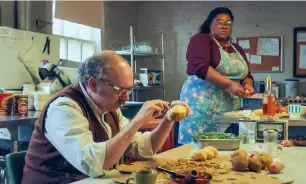  ?? The Holdovers. ?? Oscar nominees Paul Giamatti and Da’Vine Joy Randolph as Paul Hunham and Mary Lamb in Focus Features’