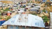  ??  ?? Bangladesh has restricted the use of sturdy materials for shelters, fearing it may suggest the Rohingya plan to stay
