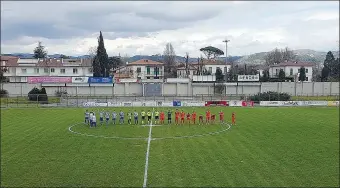  ??  ?? In campo Il Sansepolcr­o in campo nel match contro il Romagna Centro