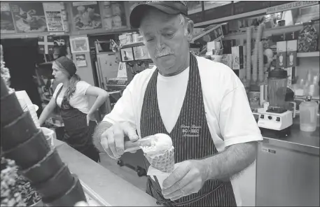  ?? PHOTOS: PIERRE OBENDRAUF THE GAZETTE ?? One lick of Crème glacée Bo-Bec Gilles Prudhomme’s classic vanilla, and one is transporte­d back to a New England seashore ice-cream parlour where the ice cream is thick, creamy and dreamy.