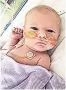  ??  ?? Ivy Scarisbric­k had a serious heart defect picked up 16 days after returning home from hospital late last year. Ivy’s mum, Sam, 26, from Kendal, Cumbria, has another daughter, two-year-old Cora.