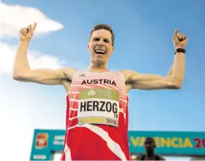  ?? BILD: SN/AUSTRIAN ATHLETICS ?? Nach einem Jahr mit Auf und Ab darf Peter Herzog jubeln.