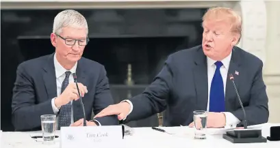  ?? MANUEL BALCE CENETA THE ASSOCIATED PRESS ?? U.S. President Donald Trump’s claim that he didn’t confuse Apple Inc. CEO Tim Cook’s name last week during a meeting at the White House was in keeping with his long-standing opposition to acknowledg­ing his minor verbal missteps.