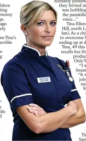  ??  ?? ROLE MODEL: Tina as Chrissie in Holby and, main picture, before the jump in The Jump