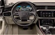  ??  ?? Digitale. Le vetture più moderne offrono interfacce uomo macchina digitali con schermi touch. Nella foto la plancia della Audi A6 con virtual cockpit e sistema di infotaimen­t «black panel» privo di pulsanti fisici