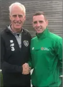  ??  ?? Shane Dempsey with Mick McCarthy.