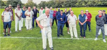  ??  ?? Tony Webb gets a send-off from clubmates after his final match