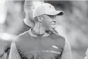  ?? JACK DEMPSEY/AP ?? Former Dolphins defensive coordinato­r Vance Joseph got his first win as an NFL head coach with the Denver Broncos on Monday night.