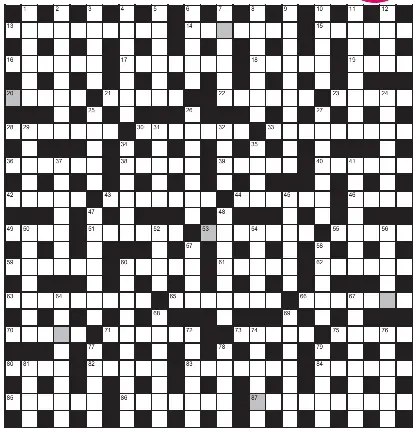  ?? ?? FOR A CHANCE TO WIN £750: Solve crossword to reveal the word reading down the shaded boxes. HOW TO ENTER: Call 0901 293 6231 and leave six-letter answer and details, or TEXT 65700 with the word XWORD, your answer and name. Texts and calls cost £1 plus standard network charges. One winner chosen from all correct entries received between 00.01 today (Saturday) and 23.59 tomorrow (Sunday). UK residents aged 18+, excl NI. Full terms apply, see Page 44. NEED A CLUE? Text HINT to 65700 for six answers, or call 0901 293 6235. Texts and calls cost £1 plus standard network charges. Today’s clues available from 00.01 Saturday to 23.30 on Sunday.