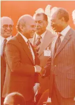  ?? (Ben-Gurion University of the Negev) ?? NESSIM GAON with former Egyptian president Anwar Sadat in 1977.