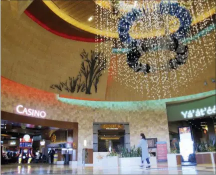  ?? FELICIA FONSECA — THE ASSOCIATED PRESS ?? The lobby of the Navajo Nation’s Twin Arrows Casino, east of Flagstaff, Ariz., is seen Tuesday. American Indian tribes are welcoming the opportunit­y to add sports betting to potentiall­y hundreds of casinos across the country after the U.S. Supreme...