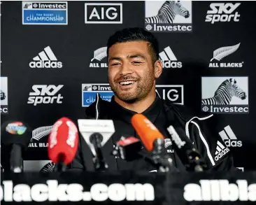  ?? PHOTOSPORT ?? Richie Mo’unga was in a relaxed mood as he met the media ahead of his first start for the All Blacks, against Argentina in Nelson tomorrow.