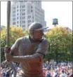  ?? TIM PHILLIS — THE NEWS-HERALD ?? Lou Boudreau’s statue is shown outside Progressiv­e Field after its unveiling Aug. 5.