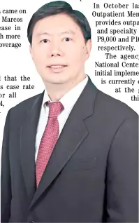  ?? PHOTOGRAPH COURTESY OF EMMANUEL LEDESMA/FB ?? REGARDING enhancemen­ts on PhilHealth's benefits this year, PhilHealth president and CEO Emmanuel R. Ledesma Jr. stressed, ‘Our commitment to continuous­ly provide Filipinos with responsive benefit packages remains, as guided by our thrust of Pinalawak at mga Bagong Benepisyo para sa Mamamayang Filipino (Expanded and New Benefits for Filipino Citizens).’