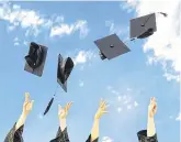  ??  ?? Time to celebrate: Jobs are easier to find for new graduates
