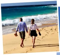  ??  ?? No stress: Strolling along Santa Maria Beach. Right, azure waters off Sal island