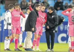  ??  ?? LESIÓN. Edu Ramos se fue lesionado al cuarto de hora.