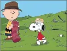  ??  ?? Charile and Snoopy play golf