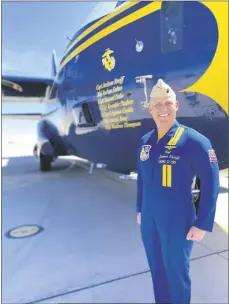  ?? ELIZABETH MAYORAL CORPUS PHOTO ?? Captain Jackson Streiff stands next to “Fat Albert” a C130J Super Hercules aircraft, which he will operate with fellow crew members, at the upcoming 52nd annual Air Show at Naval Air Facility El Centro on March 11.