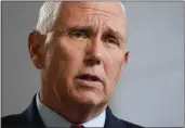  ?? JOHN MINCHILLO — THE ASSOCIATED PRESS FILE ?? Former Vice President Mike Pence speaks during an interview on Nov. 16in New York.