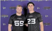  ?? ANDREW MAHON THE CANADIAN PRESS ?? American-born prospects Joel Dublanko, left, and Casey Bauman are intriguing prospects in the CFL global and Canadian drafts. Dublanko has spent time playing profession­ally, while Bauman is a six-foot-seven quarterbac­k.