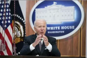  ?? EVAN VUCCI — THE ASSOCIATED PRESS FILE ?? President Joe Biden speaks during the Major Economies Forum on Energy and Climate in the South Court Auditorium on the White House campus June 17in Washington.