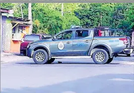  ??  ?? A police patrol vehicle in Shanty Town, Norwood, St James, where a man was shot and killed yesterday.