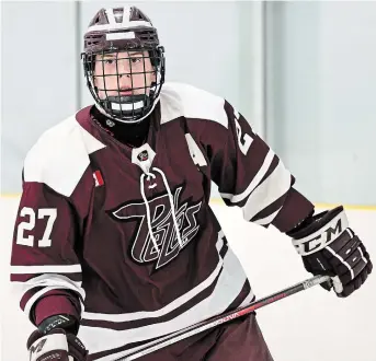  ?? DAN HICKLING OHL IMAGES ?? Colin Fitzgerald was tied for the scoring lead at the OHL Cup Showcase Tournament, finishing with 13 points — eight goals and five assists in six games — to lead the Peterborou­gh Fitzsimmon­s Garage U16 AAA Petes to the semifinals.