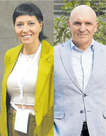  ?? ?? MayraMendo­za y José Espert, nombres de CFK y de Milei, respectiva­mente.