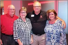  ?? NWA Democrat-Gazette/CARIN SCHOPPMEYE­R ?? Jesse and LeeAnn Branch (from left) and Bruce and Eileen Lahay enjoy the UA reception.